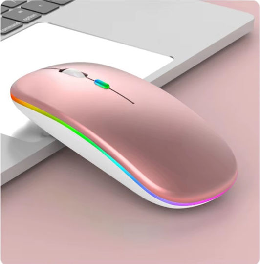 Ασύρματο RGB Gaming Ποντίκι Ροζ