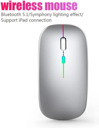 Ασύρματο RGB Gaming Ποντίκι Ασημί