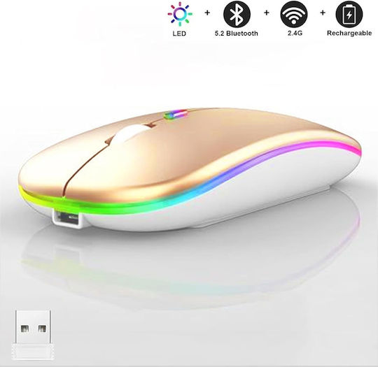 Безжична RGB Геймърска Мишка Златист