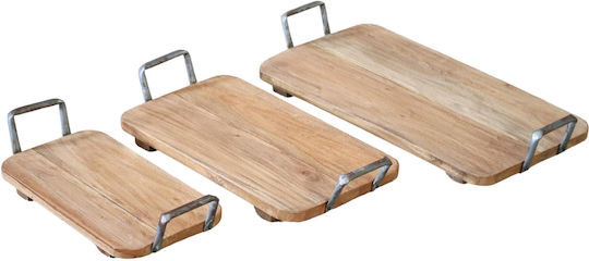 Wooden Trays Set of 3 Nextdeco M55xD31cm M44xD26cm M35xD20cm