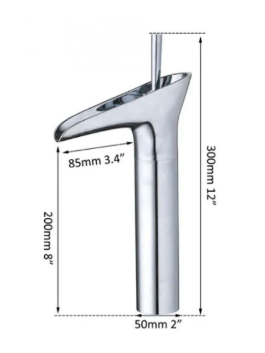 Μπαταρία Νιπτήρος Καταρράκτης Ψηλή Chrome Bonken Ht-785 Μπαταρία Νιπτήρος Καταρράκτης Ψηλή Chrome Bonken Ht-785