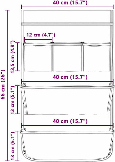 vidaXL Fabric Clothing Storage Case for Clothes and Bags in Grey Color 66x40cm