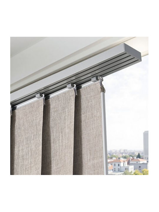 Vevor Panel Track Blinds Extendable Track 116 Cm To 218 Cm W Trimmable Brown