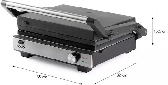 Domo Sandwich Maker Grill with Removable Plates 1800W Black