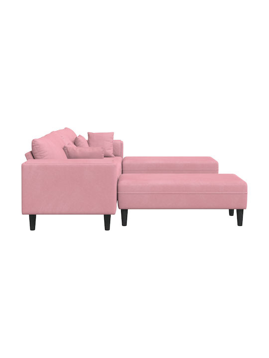 Living Room Furniture Set Couch & Stool Pink