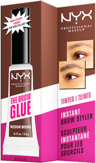 NYX Professional Makeup The Brow Glue Gel for Eyebrows 03 Medium Brown