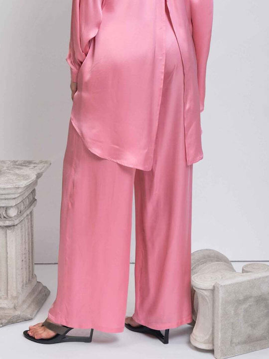 Women's Fabric Trousers Pink