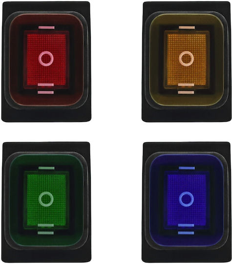 Led Switch 3-position 6-pin 12-24v Rocker Rocker Waterproof Blue