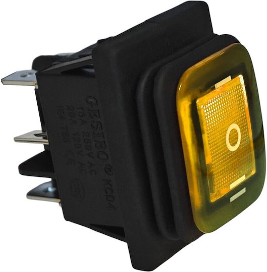 Led Switch 3-position 6-pin 12-24v Rocker Rocker Waterproof Orange