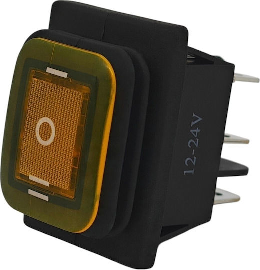 Led Switch 3-position 6-pin 12-24v Rocker Rocker Waterproof Orange