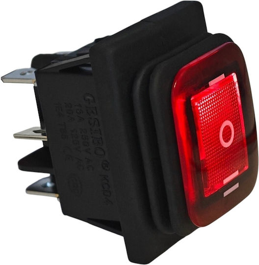 Led Ein-Aus-Schalter 3-Positionen 6-polig 12-24V Rocker Wasserdichter Roter