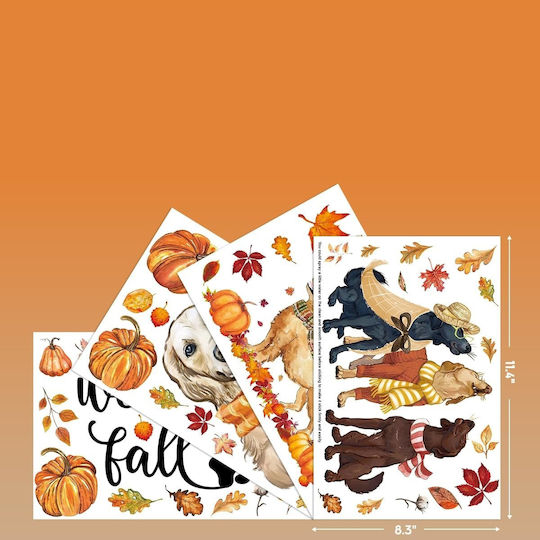 Horaldaily Autumn Glass Stickers Set 77 Pieces Horaldaily Autumn Glass Stickers Set 77 Pieces