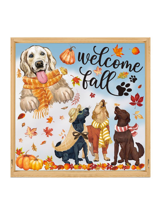Horaldaily Autumn Window Stickers Set 77 Pieces
