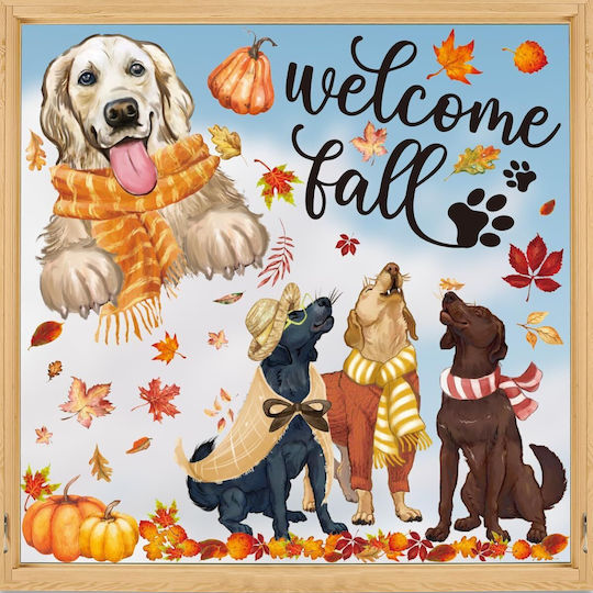 Horaldaily Herbst Fenstersticker Set 77 Stücke