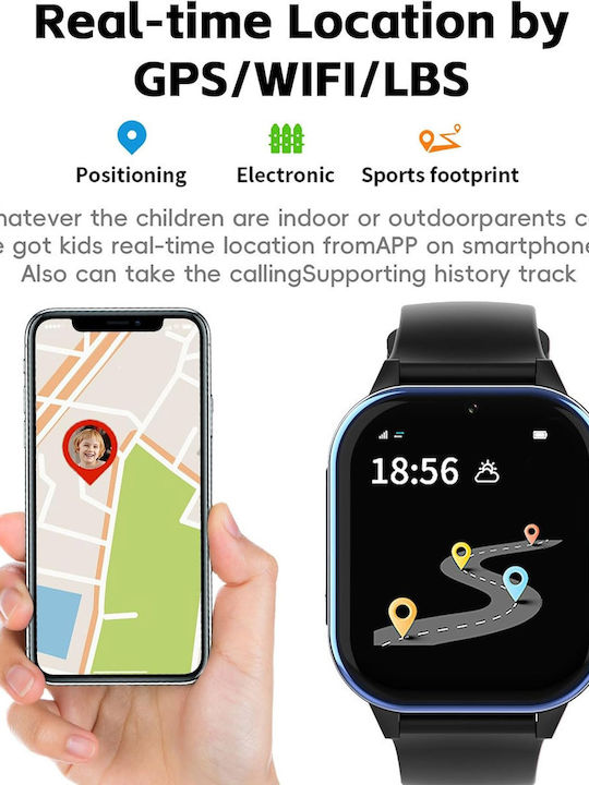 Pthtechus Παιδικό Smartwatch με GPS & Κάμερα Μαύρο