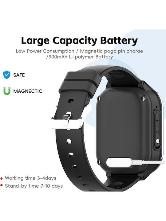 Pthtechus Παιδικό Smartwatch με GPS & Κάμερα Μαύρο
