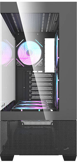 Darkflash DS900 AIR + ARGB Fans Gaming Midi Tower Κουτί Υπολογιστή με Πλαϊνό Παράθυρο Μαύρο