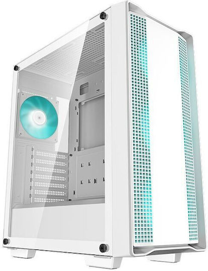 Deepcool CC560 v2 Гейминг Midi Tower Компютърна кутия със страничен прозорец Бял