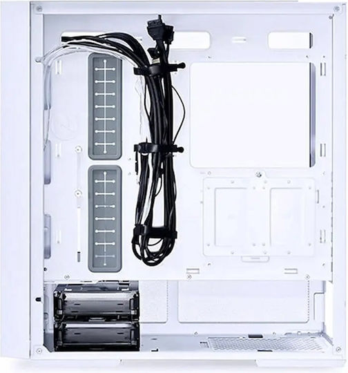 Lian Li Lancool 206 Геймърско бюро Midi Tower Компютърна кутия със страничен прозорец и RGB осветление Бял