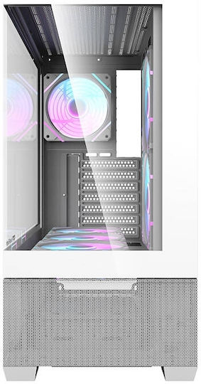 Darkflash DS900 AIR + ARGB Fans Gaming Midi Tower Computer Case with Side Window White