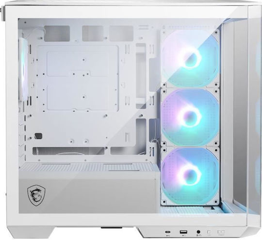 MSI MAG Pano M100R Gaming Micro Tower Κουτί Υπολογιστή με Πλαϊνό Παράθυρο Λευκό