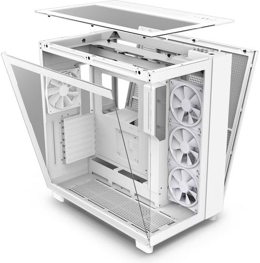 NZXT H9 Elite Геймърско Midi Tower Компютърна Кутия с Страничен Прозорец Бяла