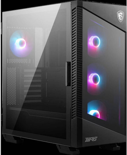 MSI MPG Velox 100R Геймърско бюро Midi Tower Компютърна кутия със страничен прозорец Черен
