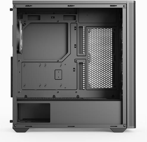 Aerocool D501A V2 Геймърско бюро Midi Tower Компютърна кутия със страничен прозорец и RGB осветление Черен