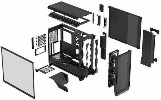 Fractal Design Meshify 3 XL Ambience Pro RGB Light Tint Gaming Midi Tower Κουτί Υπολογιστή με Πλαϊνό Παράθυρο Μαύρο