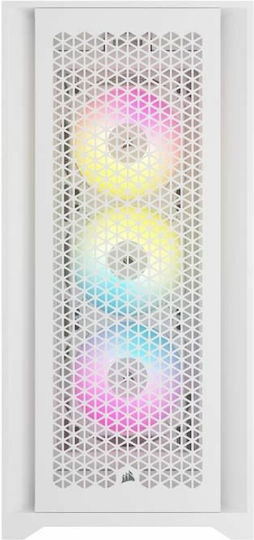 Corsair 5000D RGB Airflow Gaming Midi Tower Computer Case with Side Window White