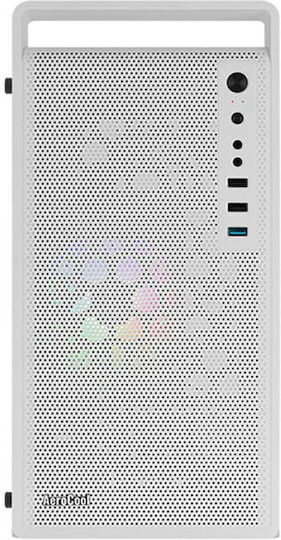 Aerocool CS-109 Gaming Mini Tower Κουτί Υπολογιστή με Πλαϊνό Παράθυρο και RGB Φωτισμό Λευκό