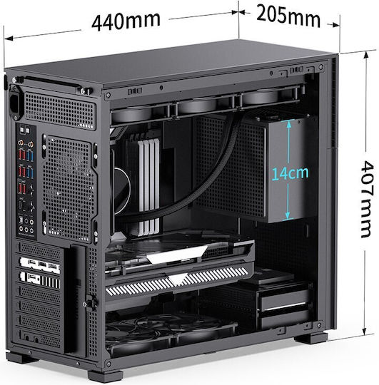 Jonsbo D41 Mesh Screen Gaming Midi Tower Computer Case with Black Side Window