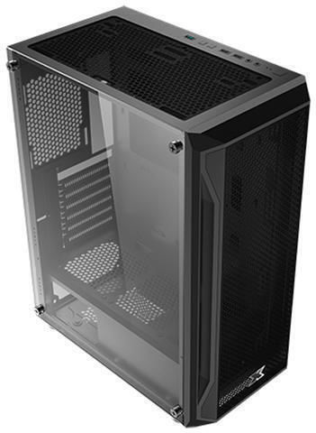 Xigmatek Gaming X Midi Tower Компютърна кутия със страничен прозорец и RGB осветление Черен