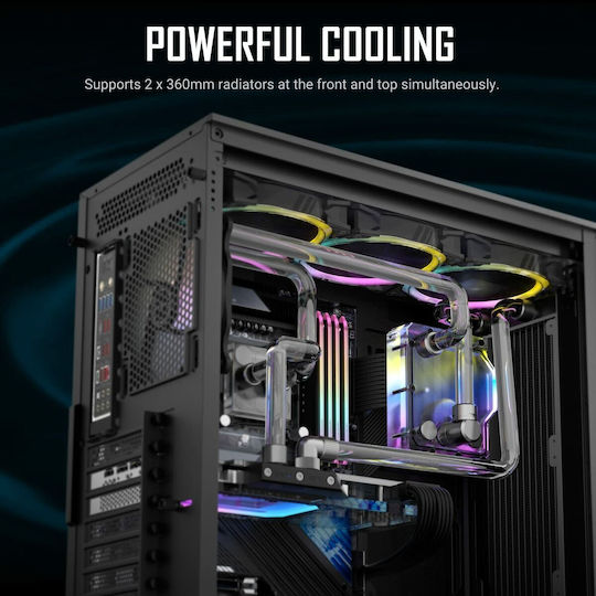 Antec AX90 Геймърско бюро Midi Tower Компютърна кутия със страничен прозорец и RGB осветление Черен