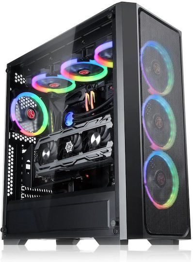 Raijintek Ponos MS4 Gaming Midi Tower Κουτί Υπολογιστή με Πλαϊνό Παράθυρο Μαύρο