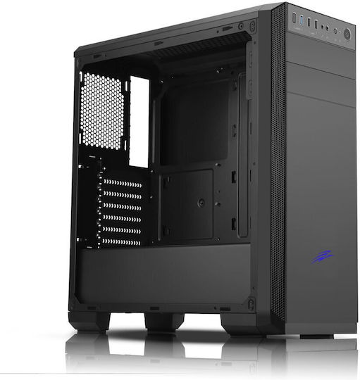 Evolveo T3 Gaming Midi Tower Κουτί Υπολογιστή με Πλαϊνό Παράθυρο Μαύρο