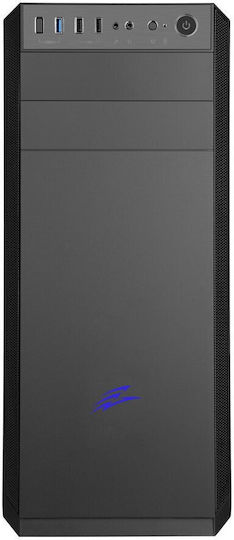Evolveo T3 Gaming Midi Tower Κουτί Υπολογιστή με Πλαϊνό Παράθυρο Μαύρο
