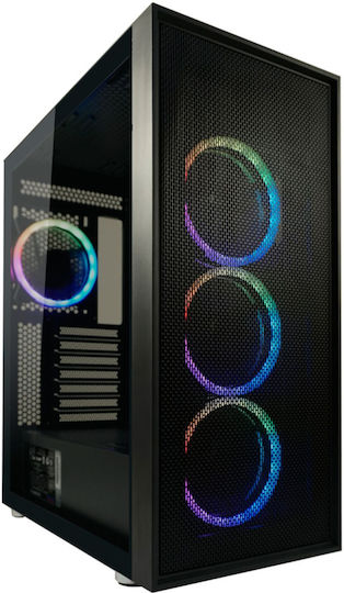 LC-Power Gaming Wanderer X Midi Tower Computer Case with Side Window and RGB Lighting Black