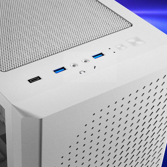 Sharkoon VS9 RGB Gaming Midi Tower Κουτί Υπολογιστή με Πλαϊνό Παράθυρο Λευκό