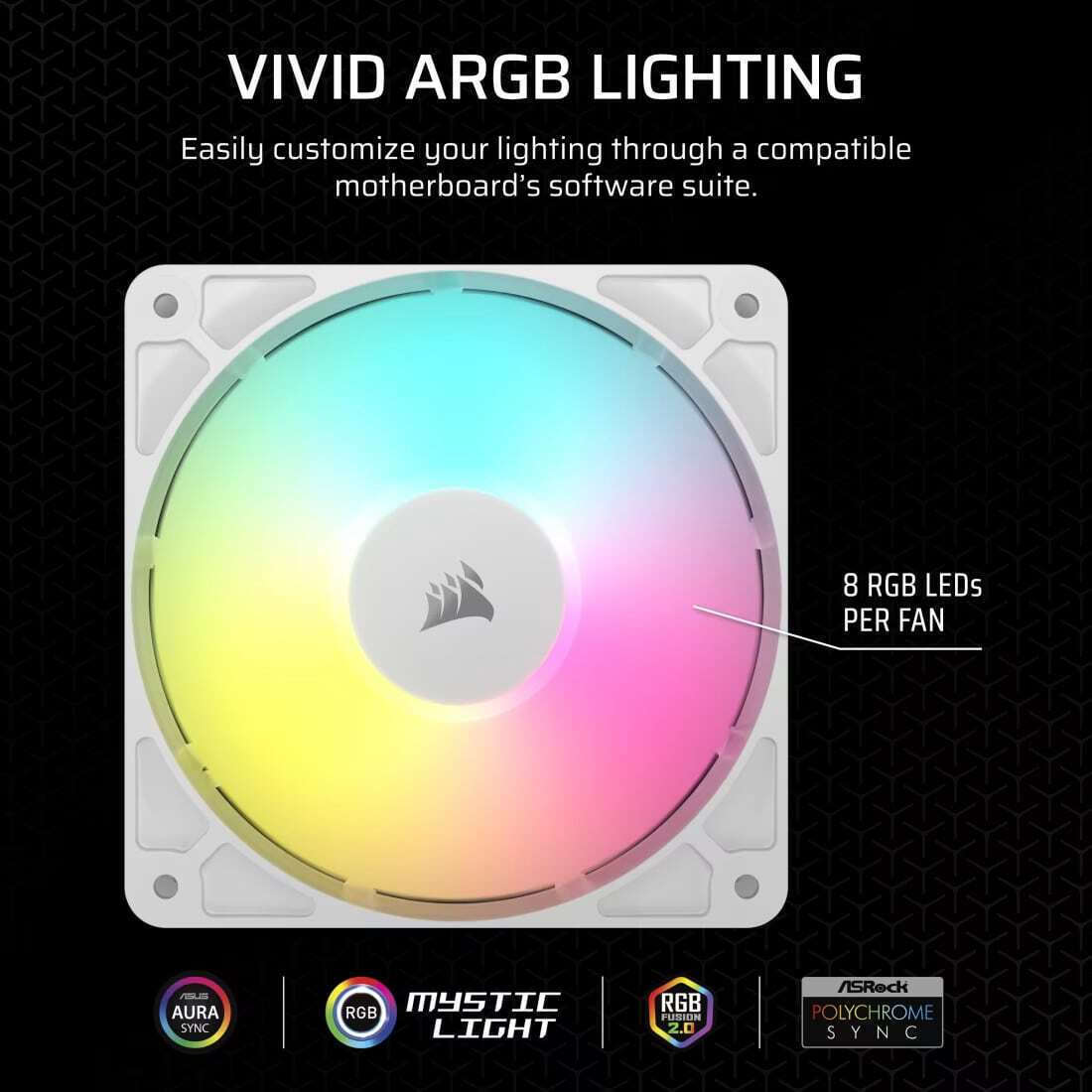 Corsair RS120 Ventilator Carcasă cu Iluminare ARGB și Conexiune 4