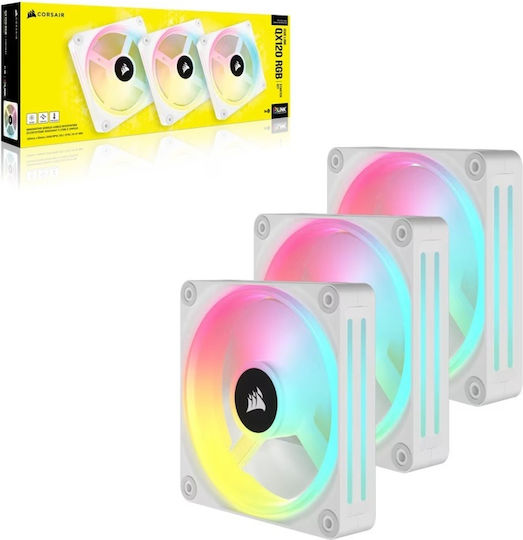 Corsair iCUE LINK QX120 Case Fan 2400rpm With RGB Lighting 3pcs White