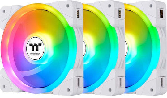 Thermaltake SWAFAN EX14 Sync White TT Premium Edition Reverse Blade Case Fan 140mm (2000rpm / 81.6cfm) με ARGB Φωτισμό και Σύνδεση 4-Pin PWM 3τμχ Λευκό
