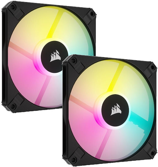 Corsair iCUE AF120 Slim Ventilator Pentru Carcasă (2000rpm) Cu Iluminare RGB Și Conexiune 4-Pin PWM 2 Buc