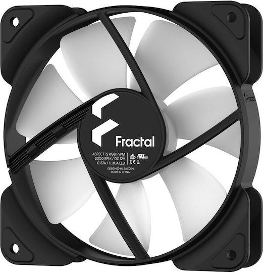 Fractal Design Aspect 12 Case Fan 120mm (1200rpm / 32cfm) με RGB Φωτισμό και Σύνδεση 4-Pin PWM Λευκό