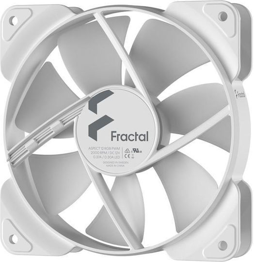 Fractal Design Aspect 12 Case Fan 120mm (1200rpm / 32cfm) με RGB Φωτισμό και Σύνδεση 4-Pin PWM Λευκό