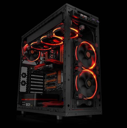 Thermaltake Riing 12 LED Gehäuselüfter 120mm (1500rpm / 40.6cfm) mit Roter Beleuchtung und 3-poliger Verbindung Rote