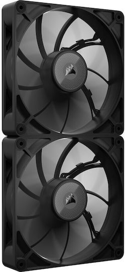 Corsair ICUE LINK RX140 Max Gehäuselüfter (1600rpm / 103.5cfm) Ohne LEDs Beleuchtung und Verbindung 4-Pin PWM 2 Stück