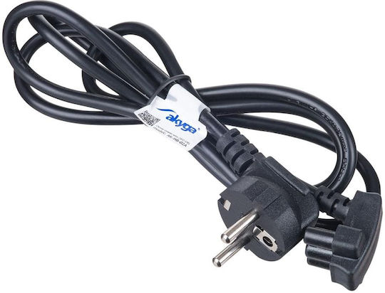 Akyga Schuko - IEC C5 Cable 1.5m Μαύρο AK-NB-02A