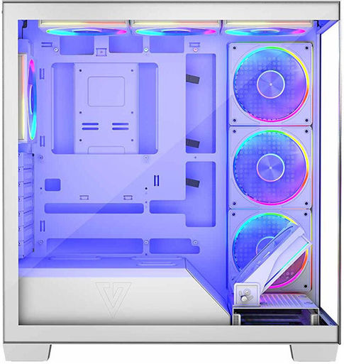Modecom Volcano Stellar ARGB 8F Gaming Midi Tower Κουτί Υπολογιστή με Πλαϊνό Παράθυρο Λευκό