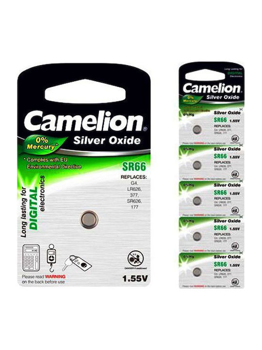 Camelion G4/377 Silver Oxide Watch Battery SR66 1.55V 5pcs